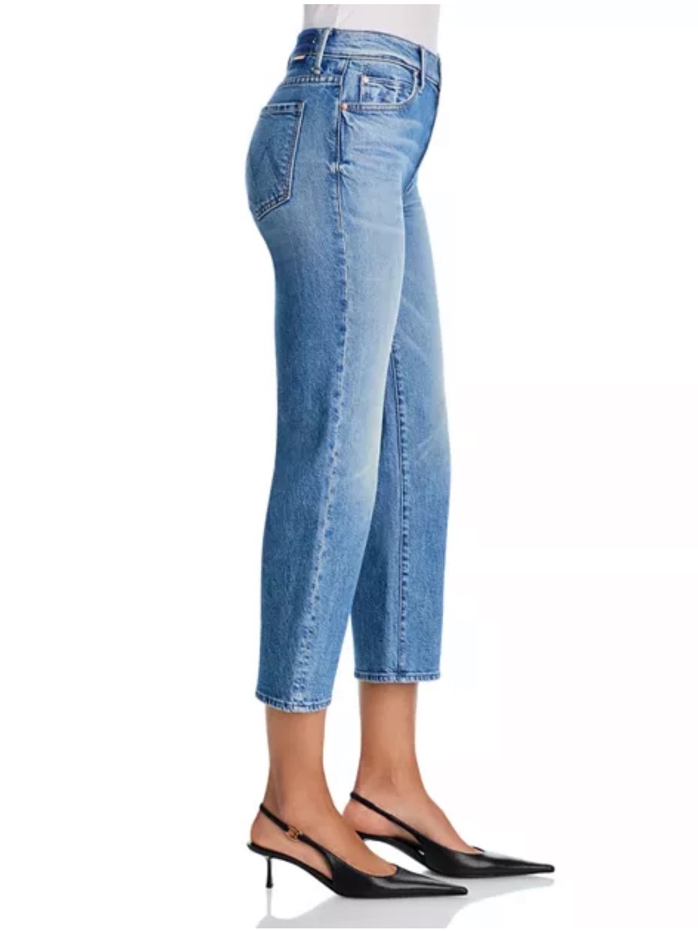 NWT MOTHER Lil Kick It High Rise Cropped Flare Jeans in Birds Gone Sz 31 - Picture 13 of 14